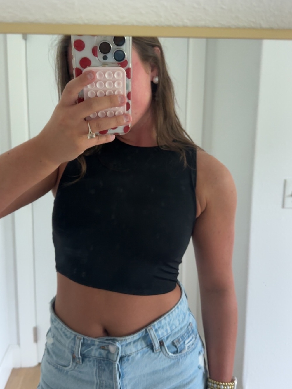 Zara Black Sleeveless High-Neck Crop Top